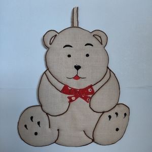 Vintage Nantucket Distributing Bear Potholder Embroidered Retro Kitchen Decor